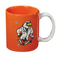 White/Orange C Handle Mug (11 Oz.)